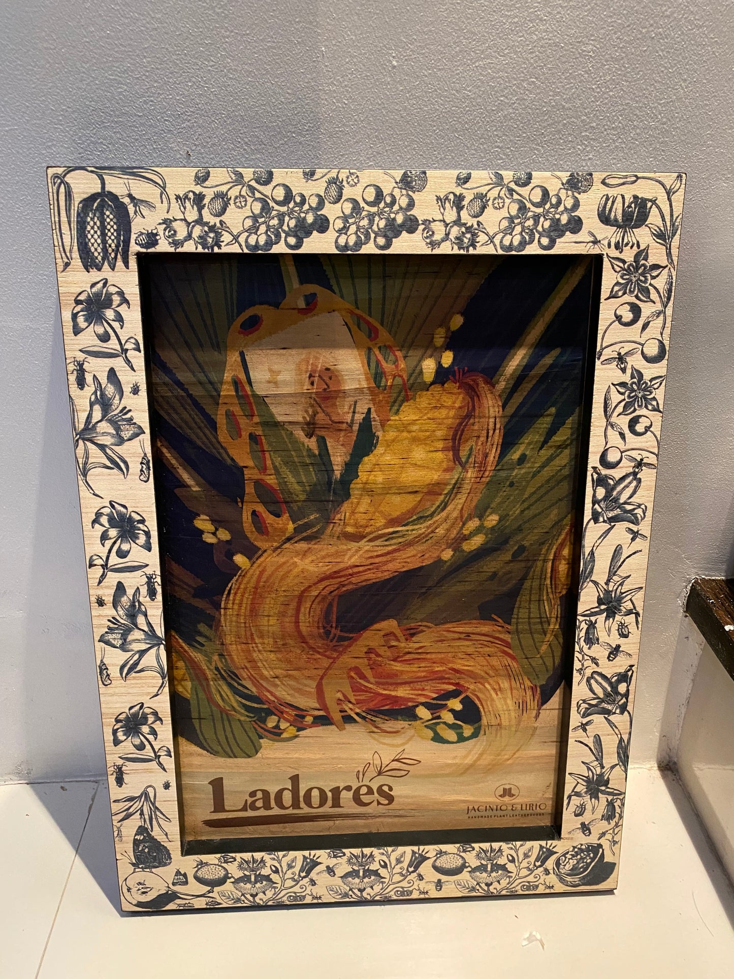 Litrato Water Hyacinth Canvas Wall Art with Wood Built Up and Printed Wooden Picture Frame - Jacinto & Lirio
