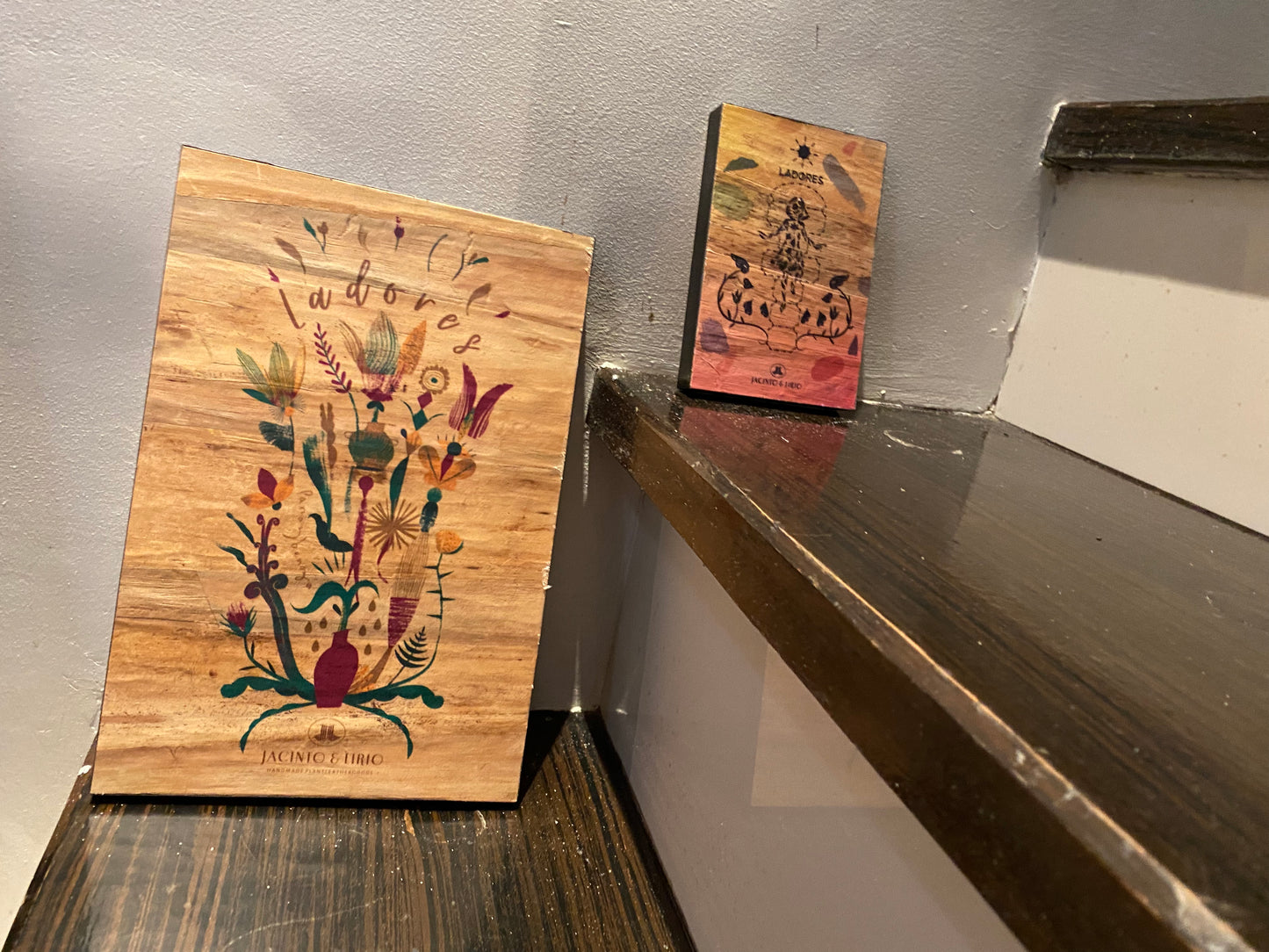 Imahe Water Hyacinth Canvas Wall Art with Wood Built Up - Jacinto & Lirio