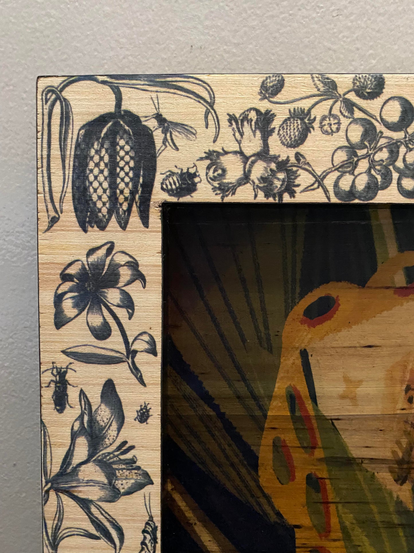 Litrato Water Hyacinth Canvas Wall Art with Wood Built Up and Printed Wooden Picture Frame - Jacinto & Lirio
