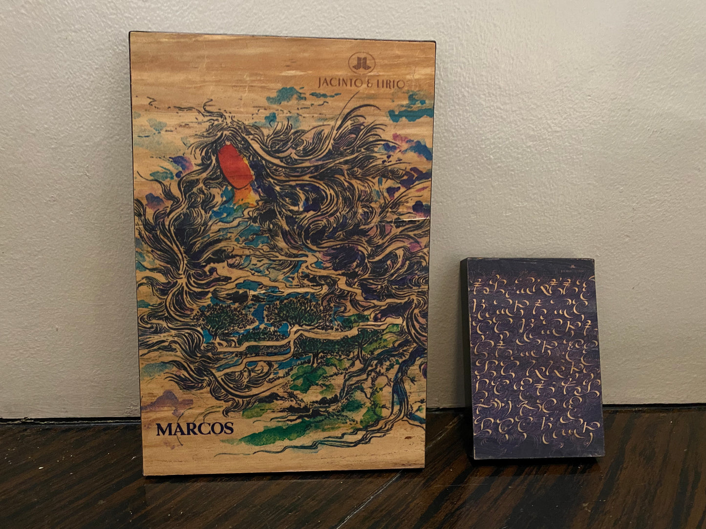 Imahe Water Hyacinth Canvas Wall Art with Wood Built Up - Jacinto & Lirio