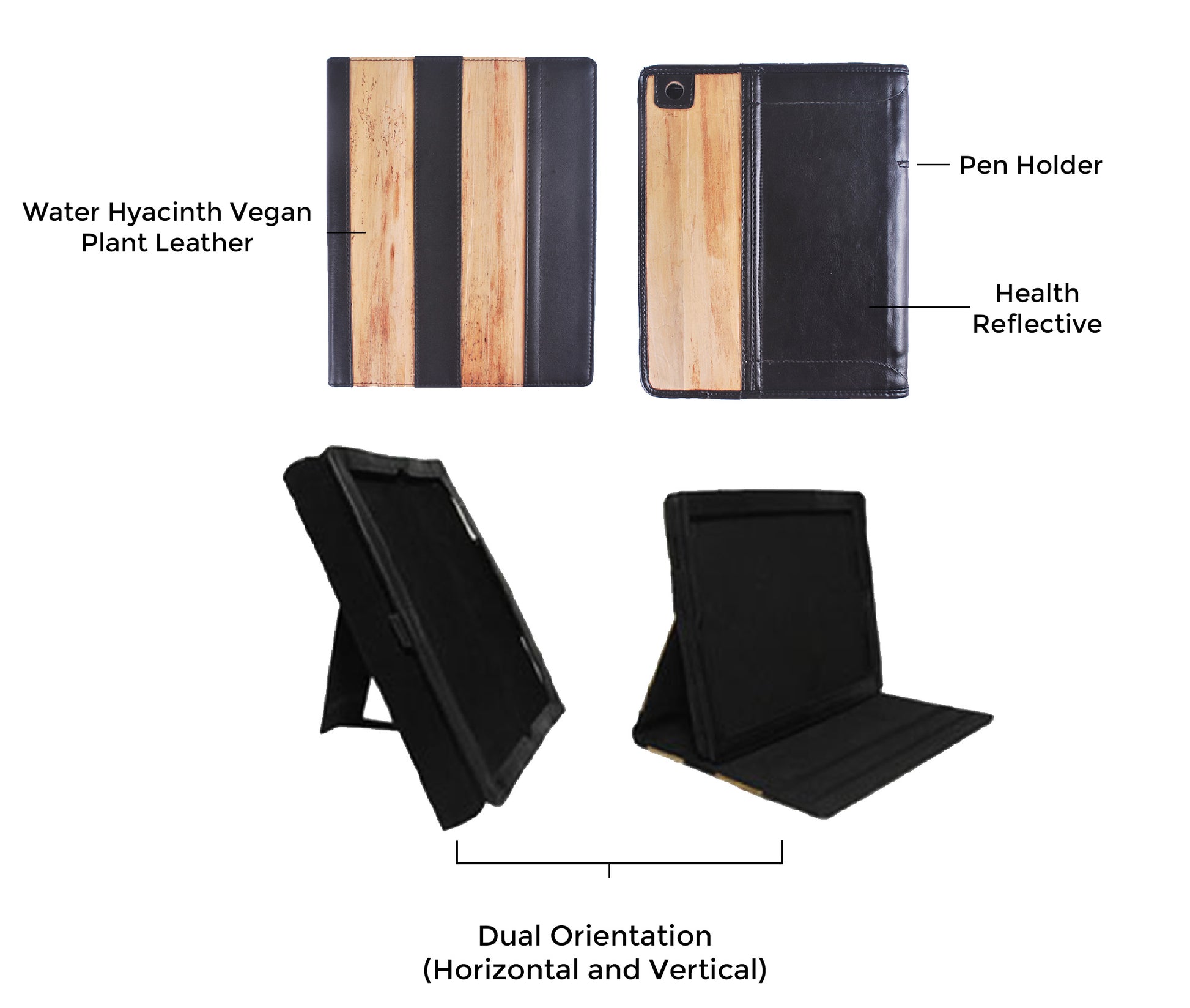 iPad Vegan Leather Heat Reflective iPad Case with Horizontal and Portrait Orientation ICVH - Jacinto & Lirio