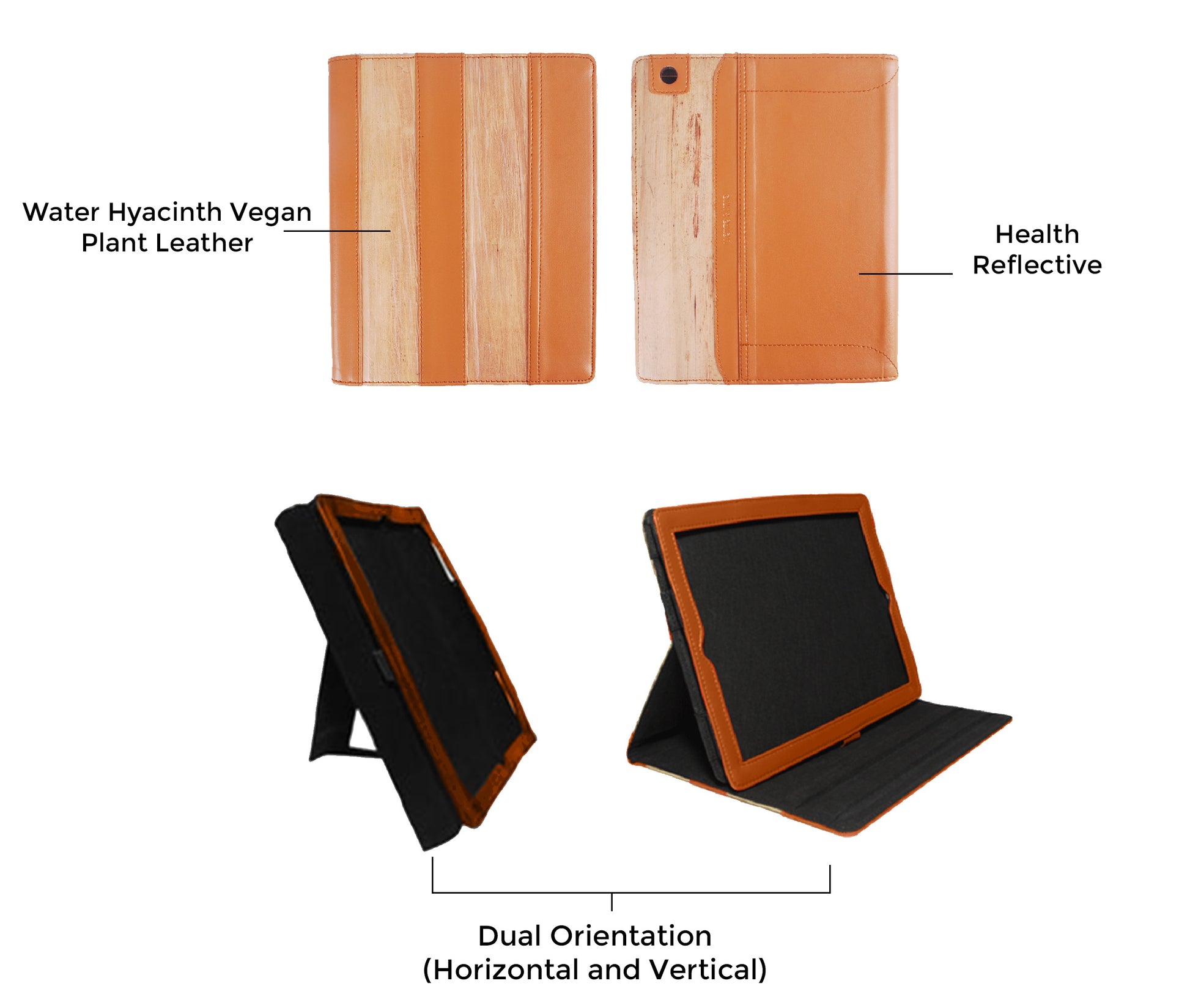iPad Vegan Leather Heat Reflective iPad Case with Horizontal and Portrait Orientation ICVH - Jacinto & Lirio