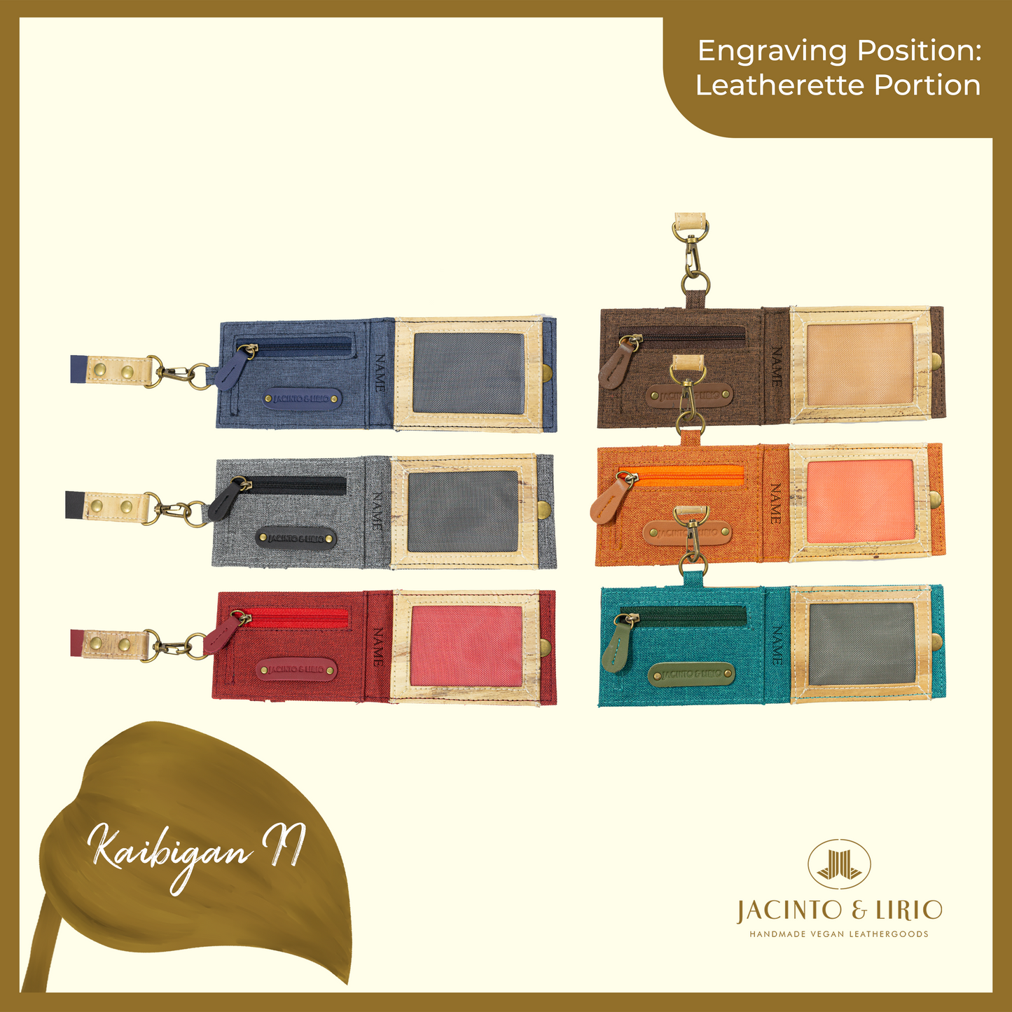 Logo Engraving Personalization on Leatherette Portion - Jacinto & Lirio