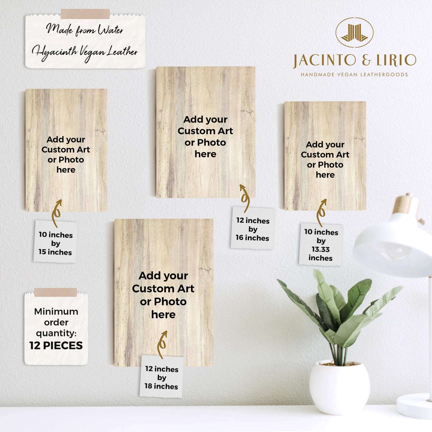 Imahe Water Hyacinth Canvas Wall Art with Wood Built Up (Large) - Jacinto & Lirio