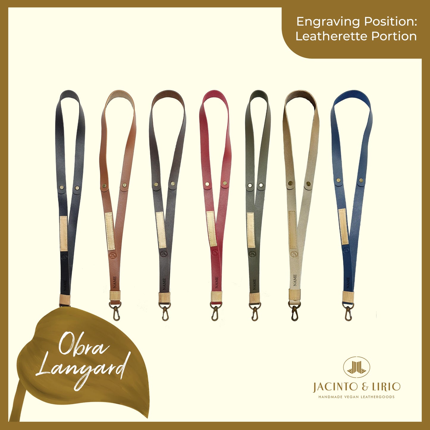 Name Engraving Personalization on Leatherette Portion - Jacinto & Lirio