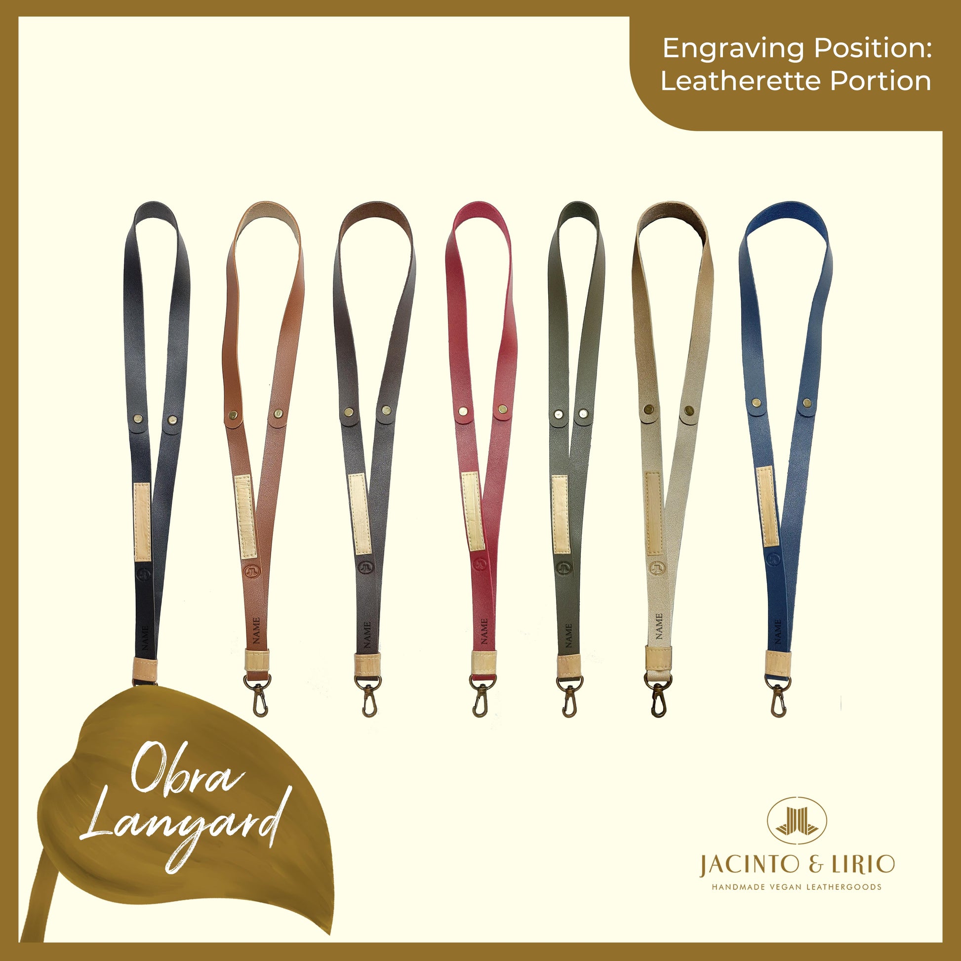 Name Engraving Personalization on Leatherette Portion - Jacinto & Lirio