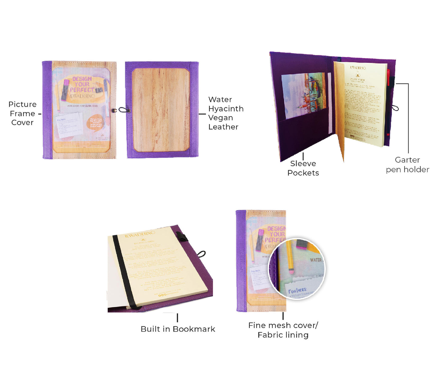 Pinto Medium Personalizable Passport Holder or Refillable Vegan Leather Journal - Jacinto & Lirio