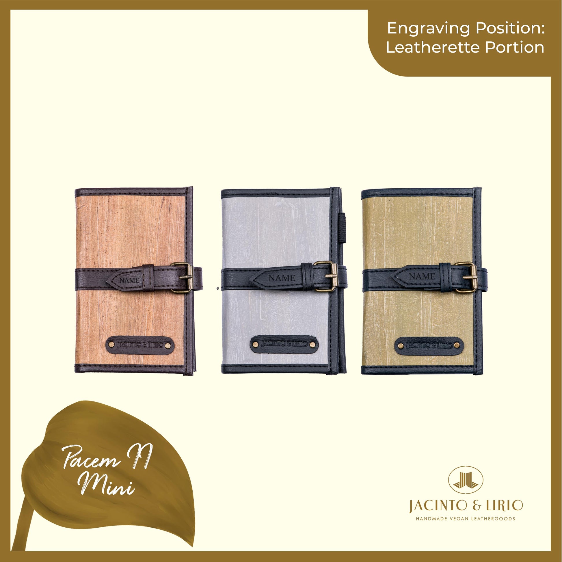 Name Engraving Personalization on Leatherette Portion - Jacinto & Lirio