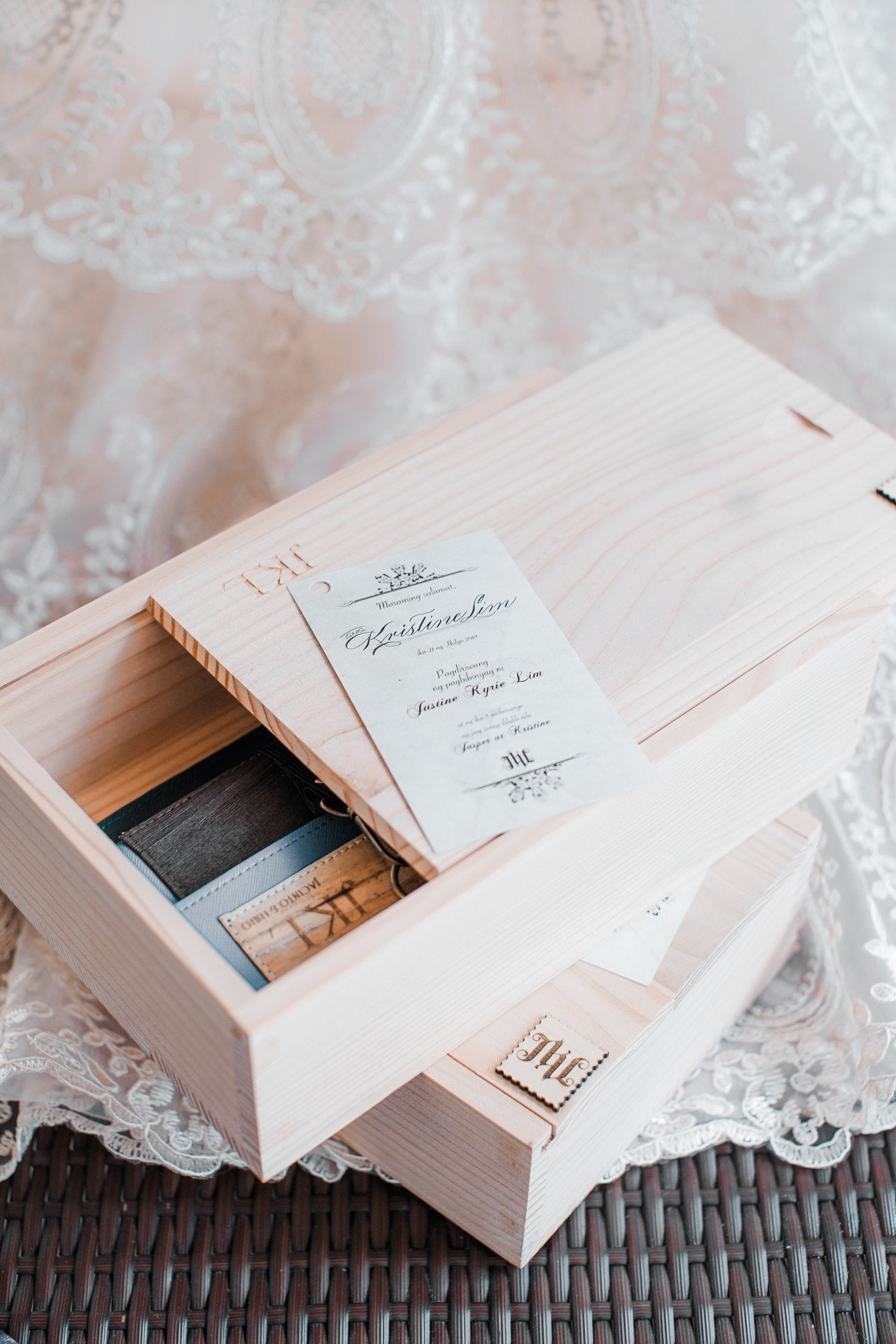 Kakaiba Wooden Box with Wooden Slide Cover - Jacinto & Lirio