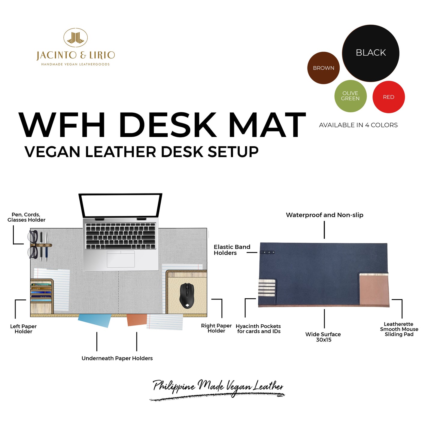 Desk Essentials Bundle: Deskmat + Catchall Tray + Desk Cork Board Clipboard Planner