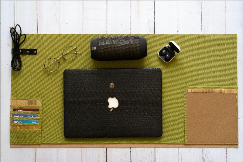 Jacinto & Lirio - WFH Desk Mat or Gaming Pad with Pockets and Card Holders