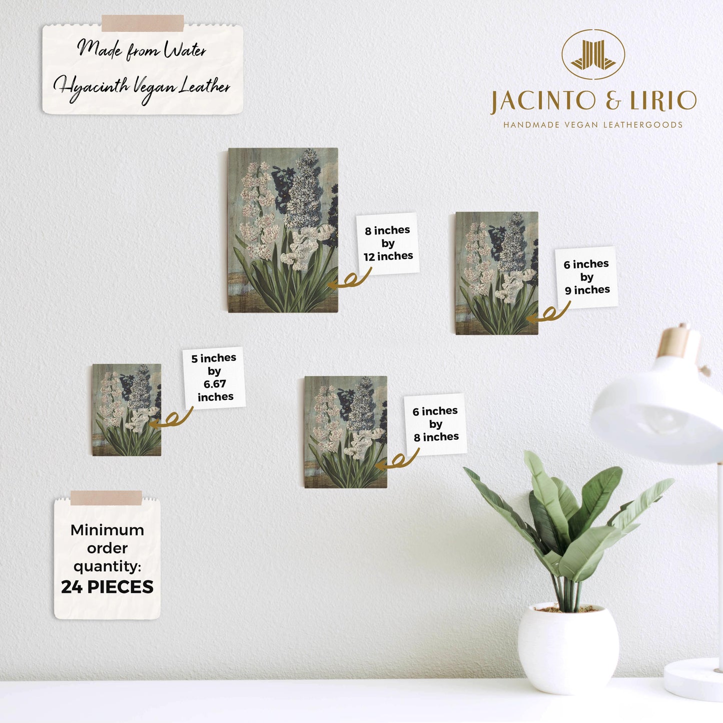 Imahe Water Hyacinth Canvas Wall Art with Wood Built Up (Medium) - Jacinto & Lirio