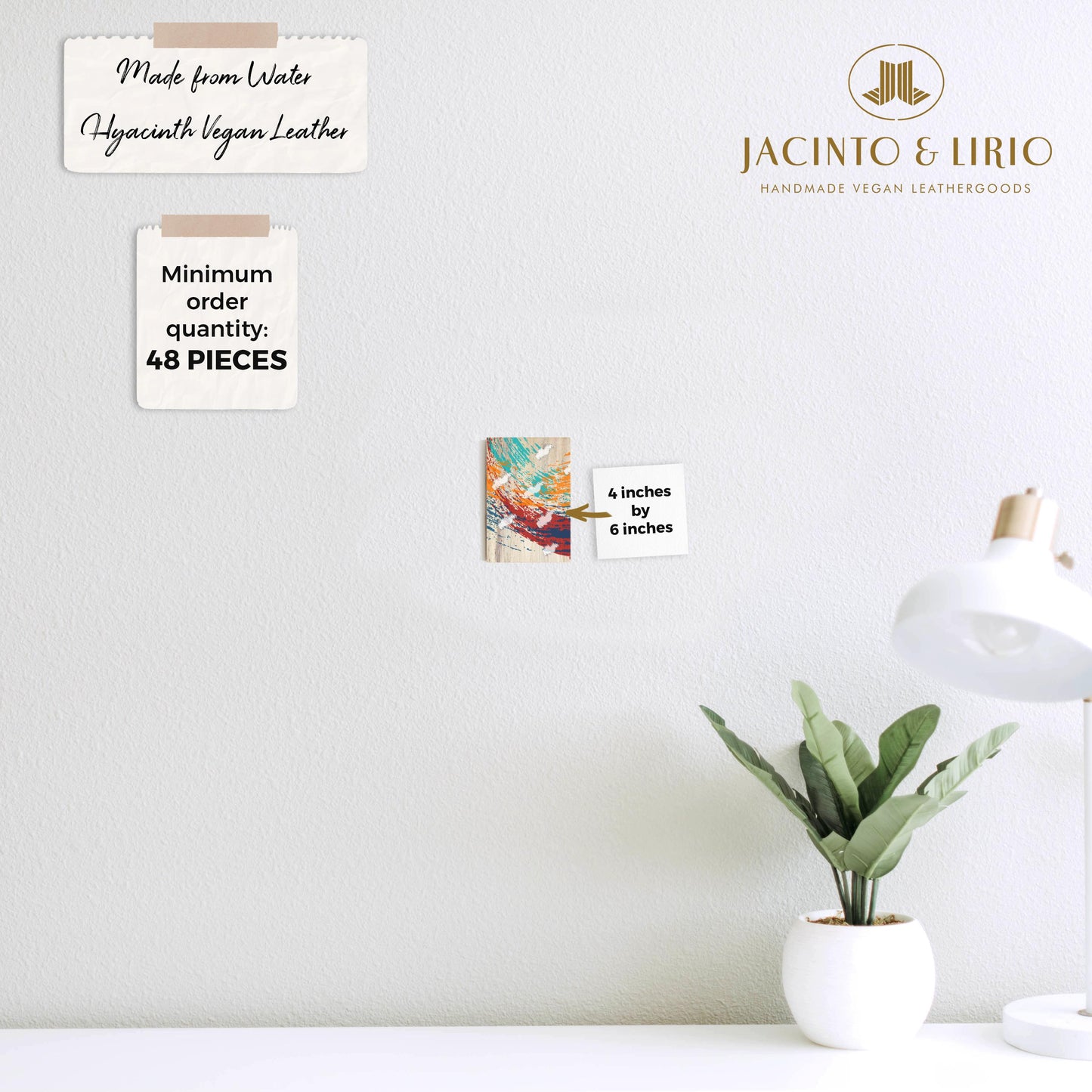 Imahe Personalized Water Hyacinth Vegan Canvas Wall Art Decor for Home Design (Small) - Jacinto & Lirio