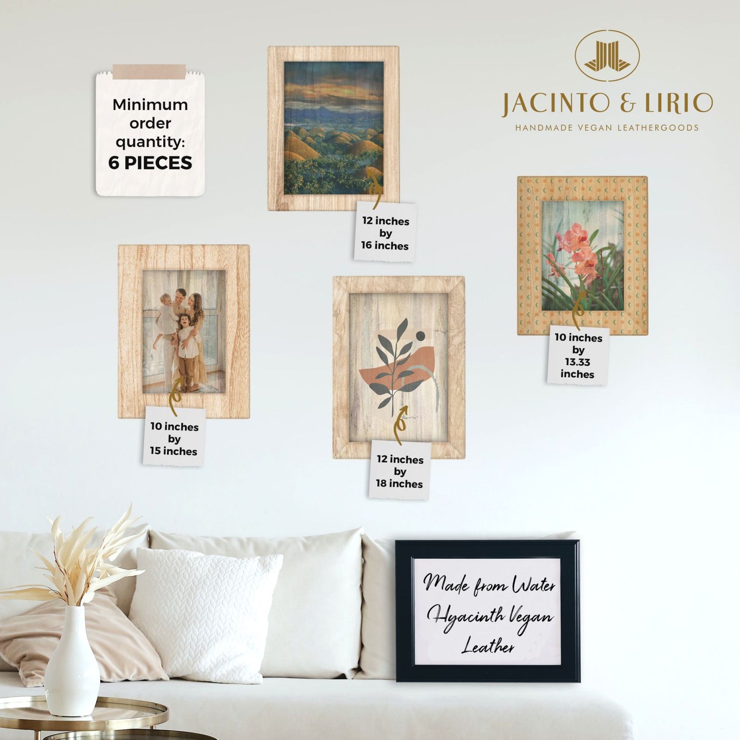 Litrato Water Hyacinth Canvas Wall Art with Wood Built Up and Printed Wooden Picture Frame (Large)