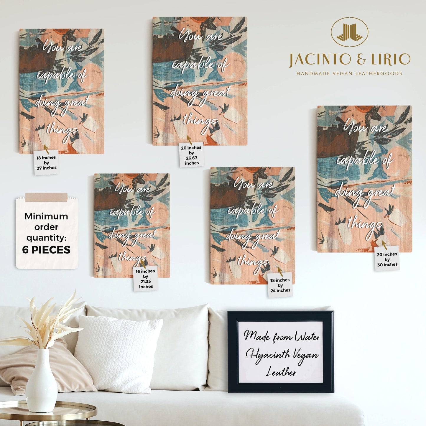 Imahe Water Hyacinth Canvas Wall Art with Wood Built Up (Extra Large) - Jacinto & Lirio