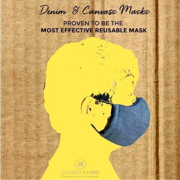 3 Ply Washable and Adjustable Protective Elastic Earloop Denim Masks for Adults, Teens and Kids With Integrated  Filter and Extra Pocket