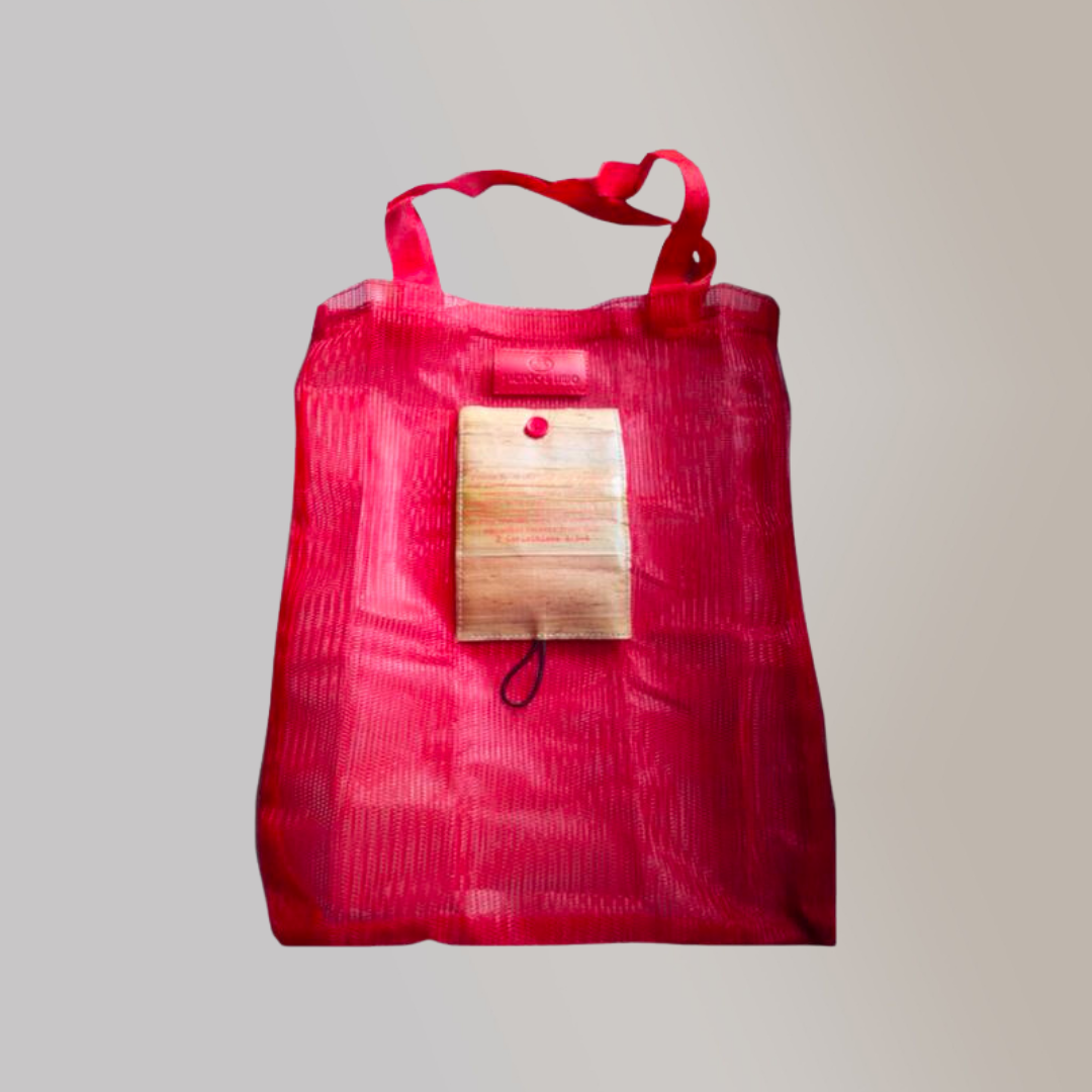 Foldable Eco Bag with Water Hyacinth Accent - Jacinto & Lirio