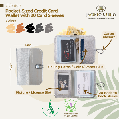 His & Hers Personalized Pitaka Pocket-size Credit Card Wallet with 22 Card Sleeves with Packaging