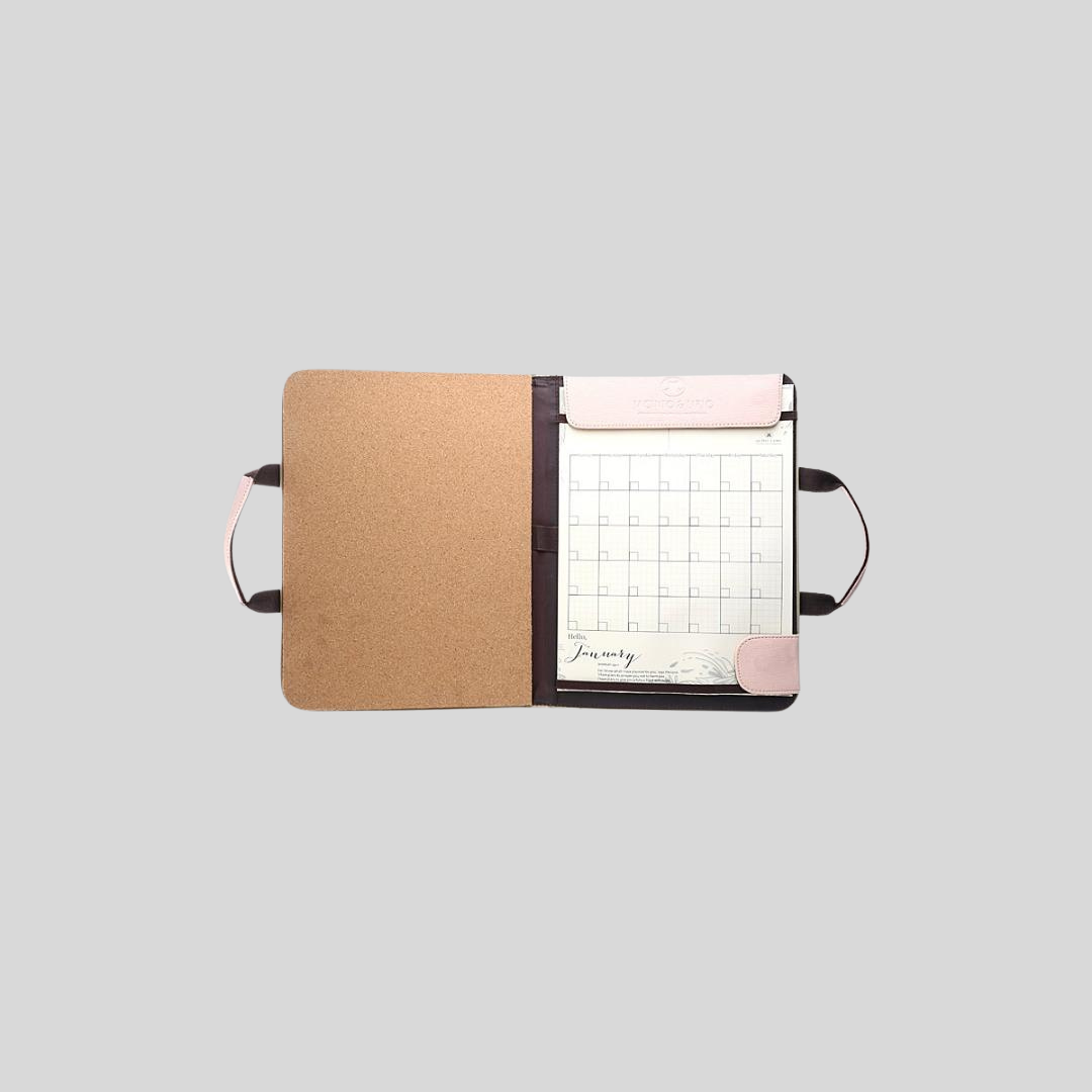 Vision Board Monthly Vegan Leather Desk Planner - Jacinto & Lirio