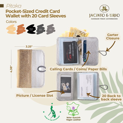 His & Hers Personalized Pitaka Pocket-size Credit Card Wallet with 22 Card Sleeves with Packaging