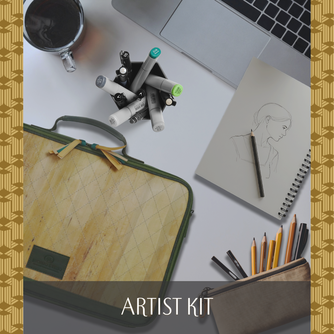 The Hiraya Laptop Bag in 15" Olive Green has compartments for a sketchpad, markers, and colored pencils which makes it a great artist kit.