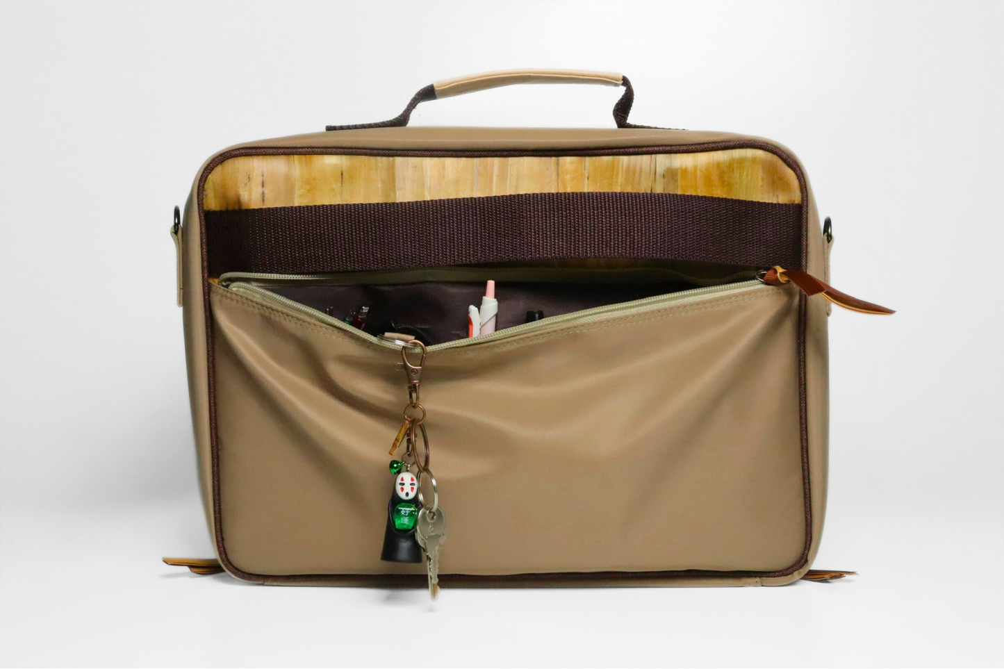 Hiraya Multifunctional and Eco-Friendly 13”/ 15” Workstation Laptop Bag with Privacy Panel, Built-In Laptop Stand, Zippered Closure & Travel Strap