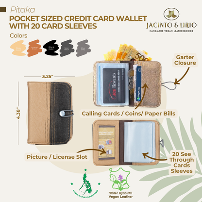 His & Hers Personalized Pitaka Pocket-size Credit Card Wallet with 22 Card Sleeves with Packaging