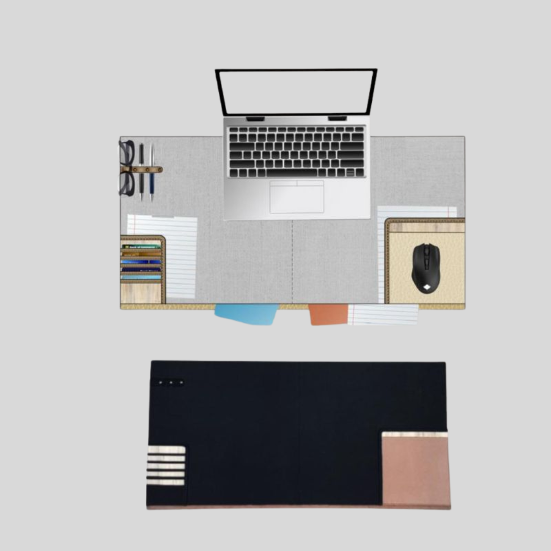 WFH Desk Mat or Gaming Pad with Pockets and Card Holders - Jacinto & Lirio