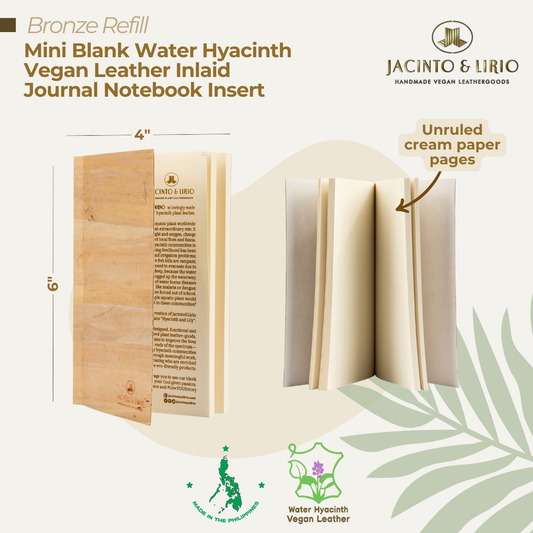 Pocket Size Blank Notebook Journal Inserts (Bronze Refill)