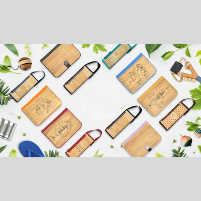 Laro A5 Personalized Traveler’s Journal Wallet and Tatsulok Expandable Rectangular Vegan Leather Pencil Case Bundle