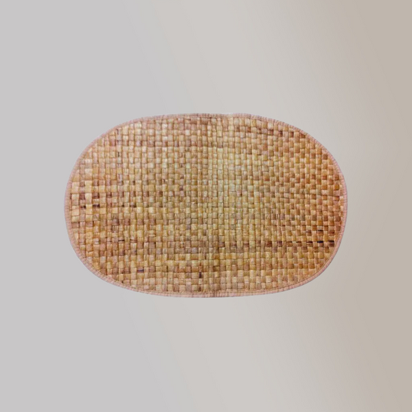 Vegan Leather Place Mat Water Hyacinth with Wood Accent - Jacinto & Lirio