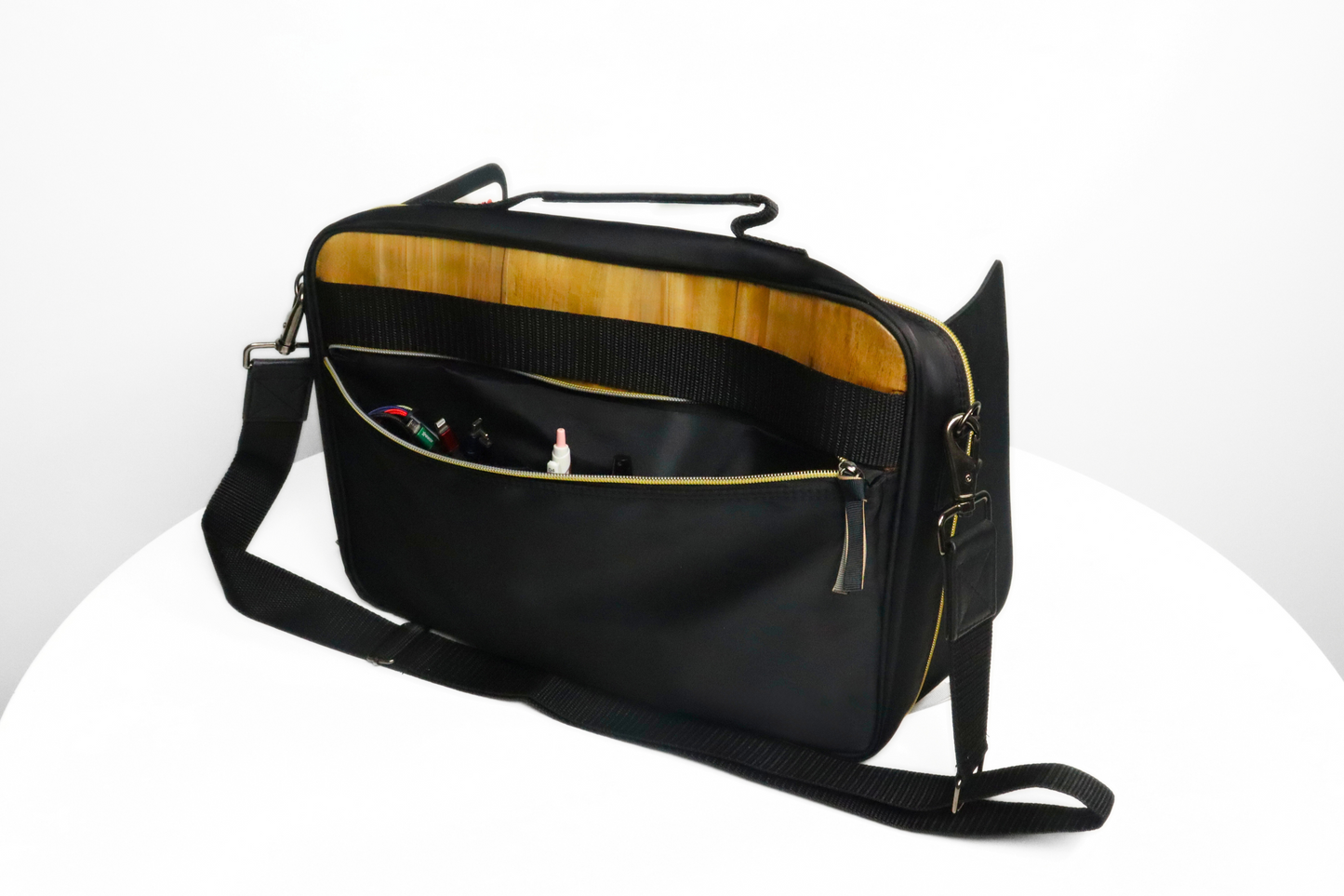 Hiraya Multifunctional and Eco-Friendly 13”/ 15” Workstation Laptop Bag with Privacy Panel, Built-In Laptop Stand, Zippered Closure & Travel Strap