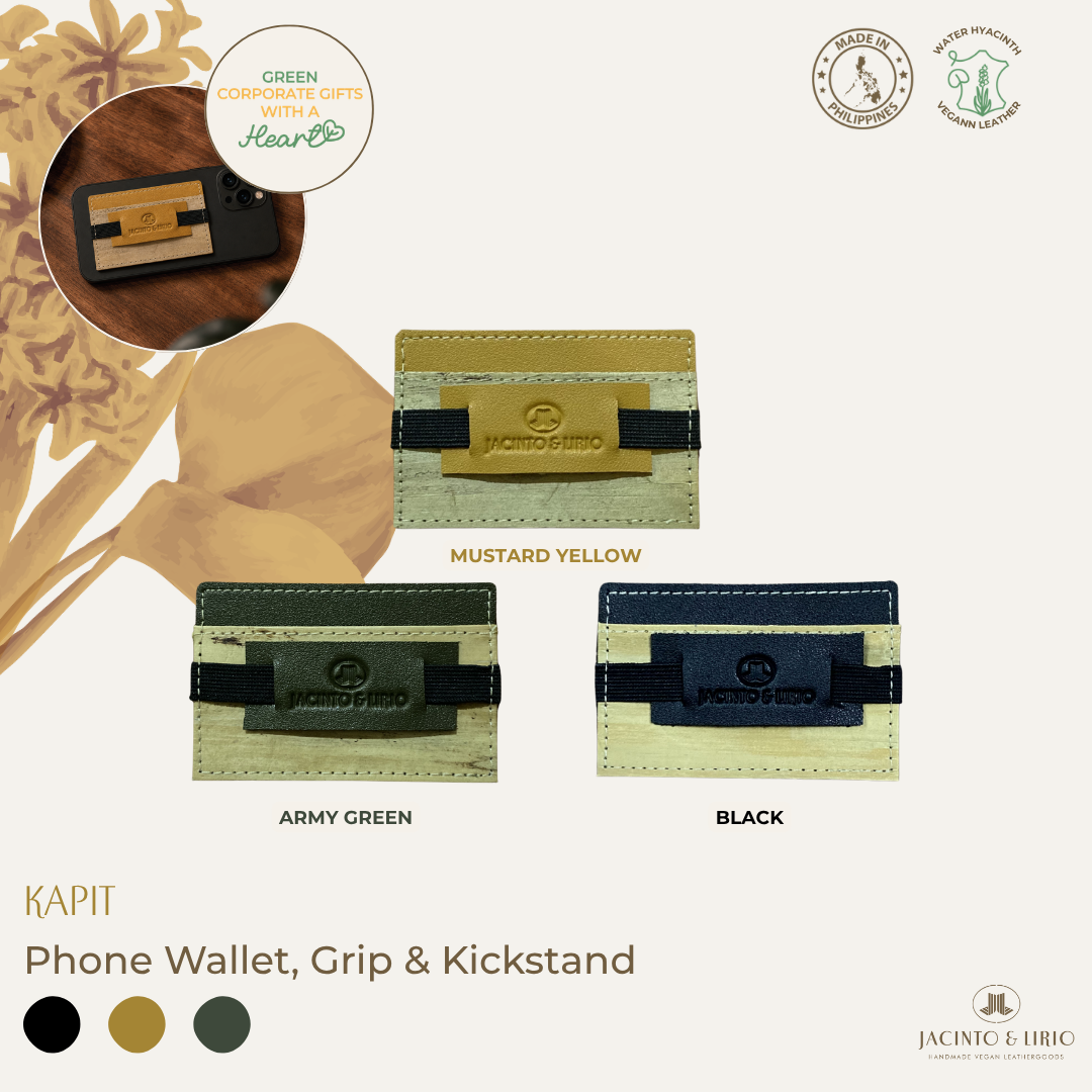 Jacinto & Lirio KAPIT Water Hyacinth Phone Wallet, Grip & Kickstand