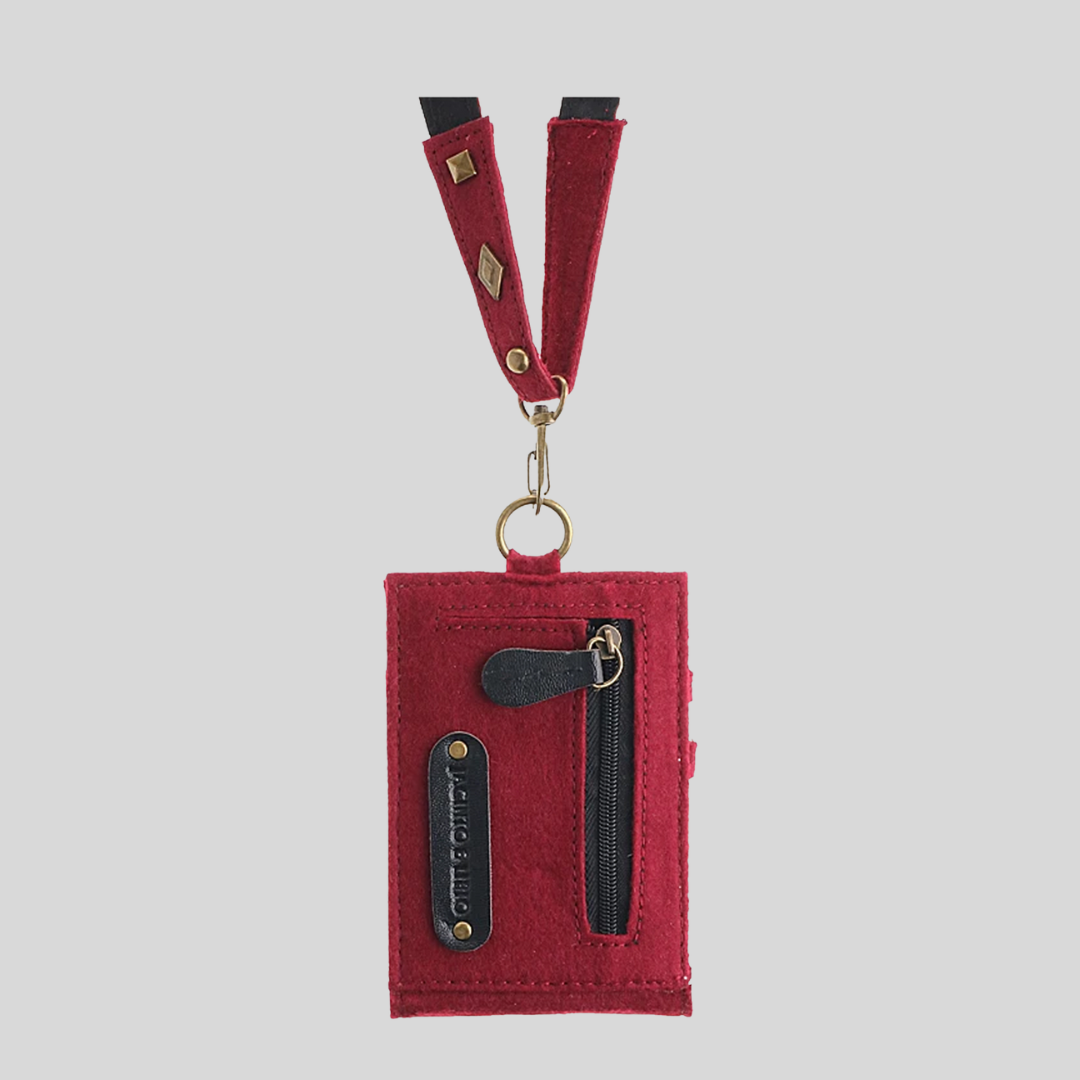 Kaibigan Vegan Leather ID Badge Card Holder Commute Wallet Coin Purse with Lanyard - Jacinto & Lirio
