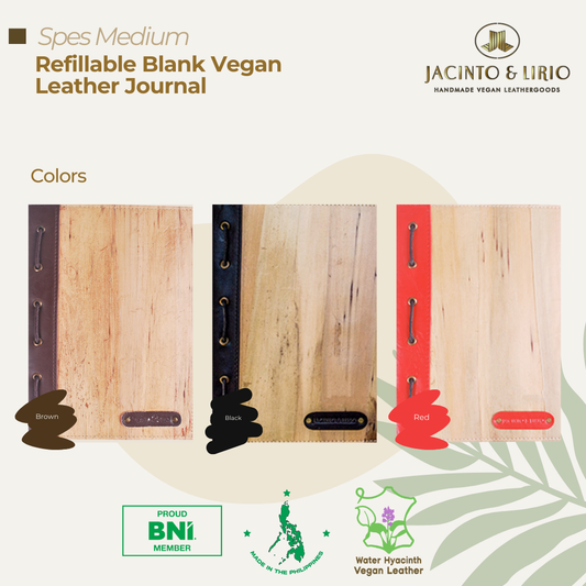 Blank Refillable Vegan Leather Journal - Spes Medium