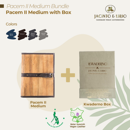 A bundle composed of a classy brown
journal and gift box packaging as perfect gifts for notetakers and jetsetters.