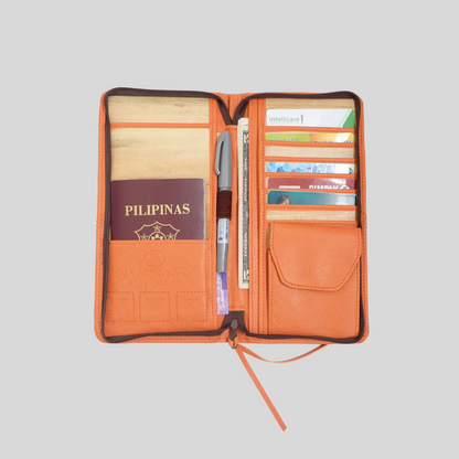 Bucket List Zippered Travel Wallet or Checkbook Wallet Essentials Purse with Retractable Wristlet - Jacinto & Lirio