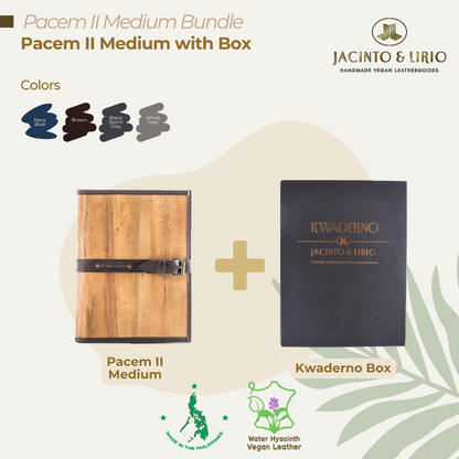 A bundle composed of a classy brown journal and gift box packaging as perfect gifts for notetakers and jetsetters.