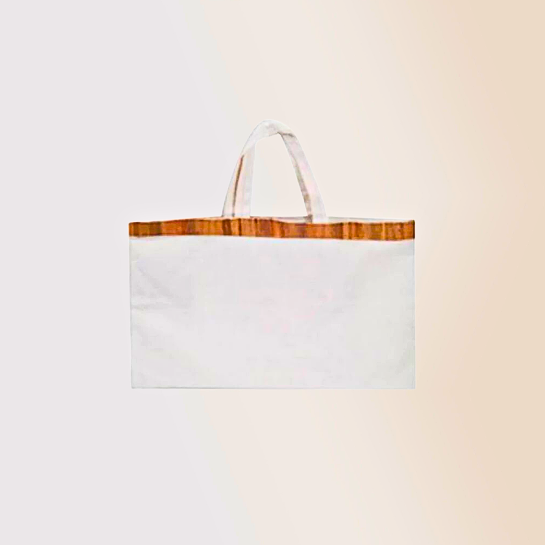 Vegan Leather Eco Bag Canvass with Water Hyacinth Accent - Jacinto & Lirio
