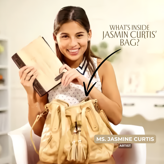 Jasmin Curtis holding a vegan leather journal from Jacinto & Lirio