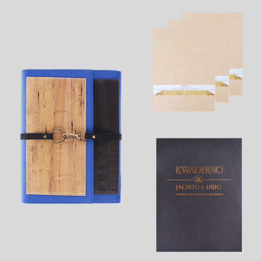Artisan II Medium Dual Cover Refillable Vegan Leather Journal with Gift Box Packaging + 3 Medium Refills Blank Notebook Journal Inserts - Jacinto & Lirio