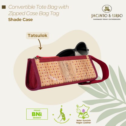 The Tatsulok vegan leather glasses case that has a zipper handle and can be used for many other purposes.