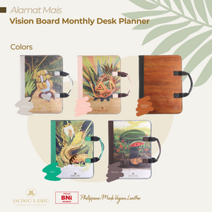 Alamat Vision Board Monthly Vegan Leather Desk Planner - Jacinto & Lirio