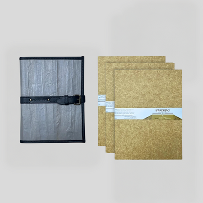 Pacem II Medium Blank Refillable Vegan Leather Journal with Gift Box Packaging + 3 Medium Refills Blank Notebook Journal Inserts