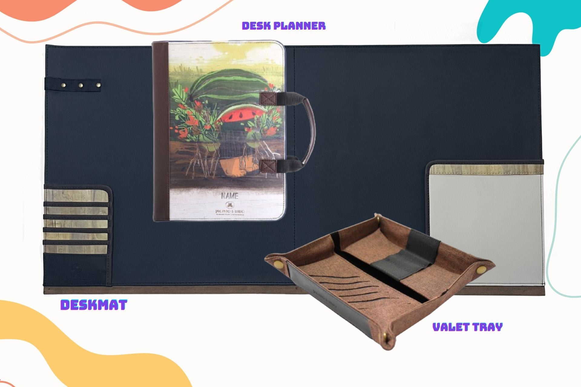 Vision Board Monthly Vegan Leather Desk Planner (Alamat) - Jacinto & Lirio