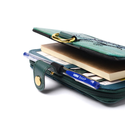 Fauna Butanding Pocket Organizer – Refillable Journal Wallet with Magic Wallet, External Card Slots, Coin Purse & Phone Holder