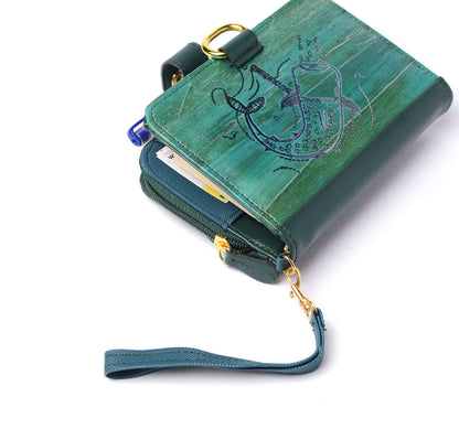 Fauna Butanding Pocket Organizer – Refillable Journal Wallet with Magic Wallet, External Card Slots, Coin Purse & Phone Holder