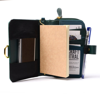 Fauna Butanding Pocket Organizer – Refillable Journal Wallet with Magic Wallet, External Card Slots, Coin Purse & Phone Holder