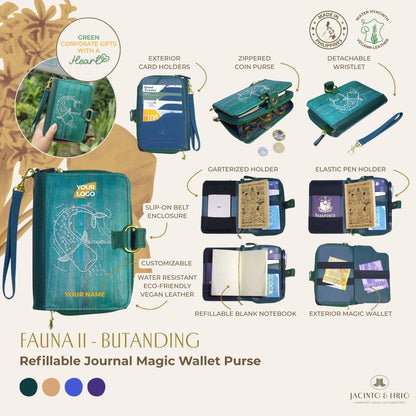 Fauna Mahika II Refillable Journal Magic Wallet Purse (Butanding)