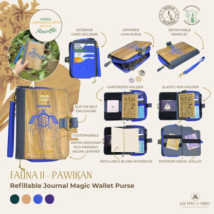 Fauna Mahika II Refillable Journal Magic Wallet Purse (Pawikan)
